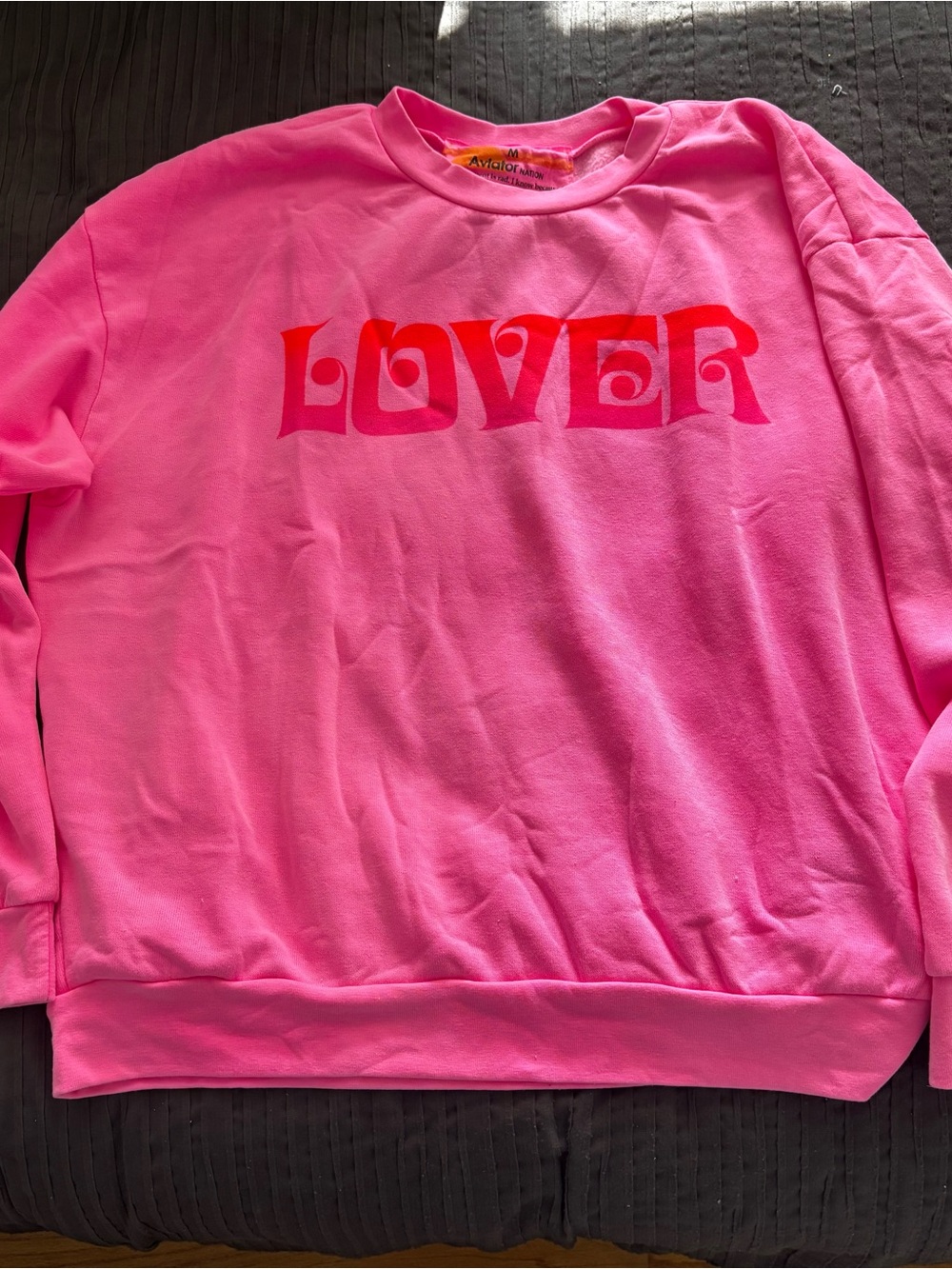 Aviator Nation Lover Relaxed Crew Neck Sweatshirt Unisex Size Medium NWT